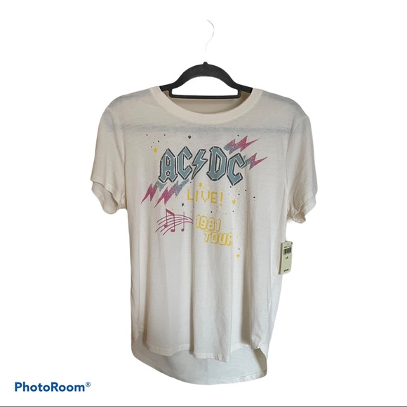 ACDC Large T Shirt NWT Cream Color - Picture 2 of 6
